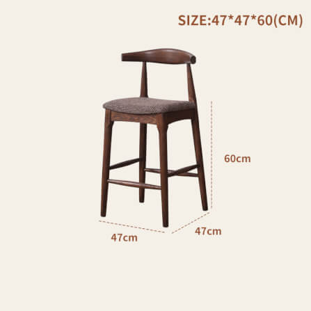 เก้าอี้บาร์ไม้แอช BUNISE รุ่น BS3 สไตล์นอร์ดิก ขนาด 47×47×100 ซม. สีวอลนัท_1
